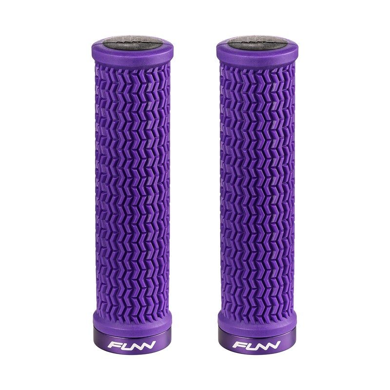 Funn Holeshot Mountain Bike Grips with Single Lock On Clamp, Lightweight and Ergonomic Bike Handle Grips with 22 mm Inner Diameter, Hardened End Bicycle Handlebar Grips for MTB/BMX (Purple) - Image 1