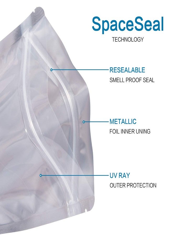 LZLPACKING 100 Pieces resealable Mylar Bags with Clear Front Window,Smell Proof Edible Packaging,Stand up Pouches Bags for Food Storage(5×8 Inch/12.7 x 20.3cm) - Image 3