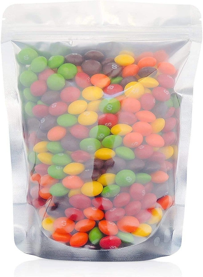 LZLPACKING 100 Pieces resealable Mylar Bags with Clear Front Window,Smell Proof Edible Packaging,Stand up Pouches Bags for Food Storage(5×8 Inch/12.7 x 20.3cm) - Image 1
