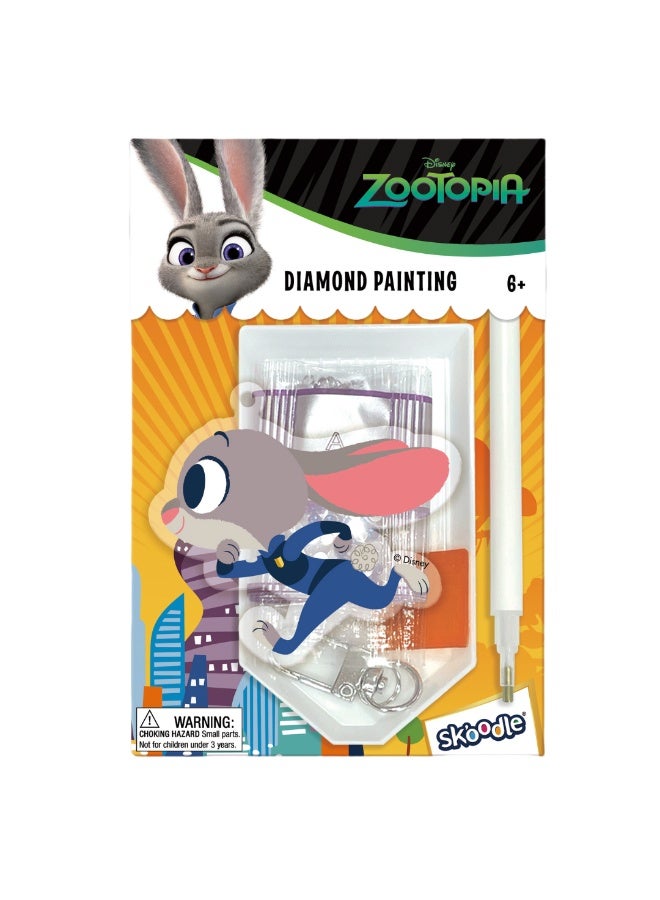 Disney Zootopia Judy Diamond Painting Key Chain Kit | Make Your Own Keychain |Art & Craft for Kids & Adult | Age 6+ - Image 1