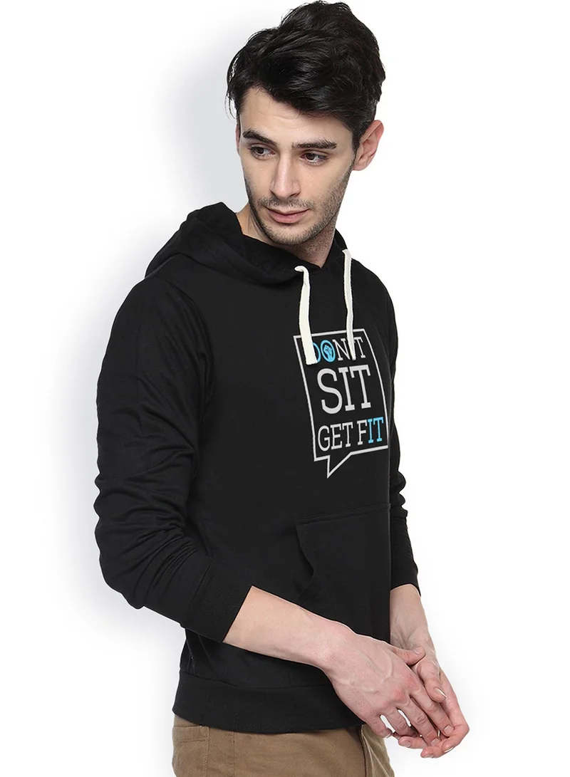 كامبوس سوترا هودي رجالي مطبوع لا تجلس بلون أسود أونيكس