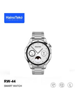 Haino Teko Haino Teko Germany RW44 Round Screen AMOLED Display Smart Watch With 3 Pair Straps and Wireless Charger For Gents and Boys Silver  - Image 3