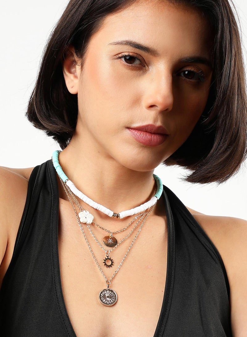 SOHI Casual Multi-Layer Artificial Necklace Jewellery  - Image 1
