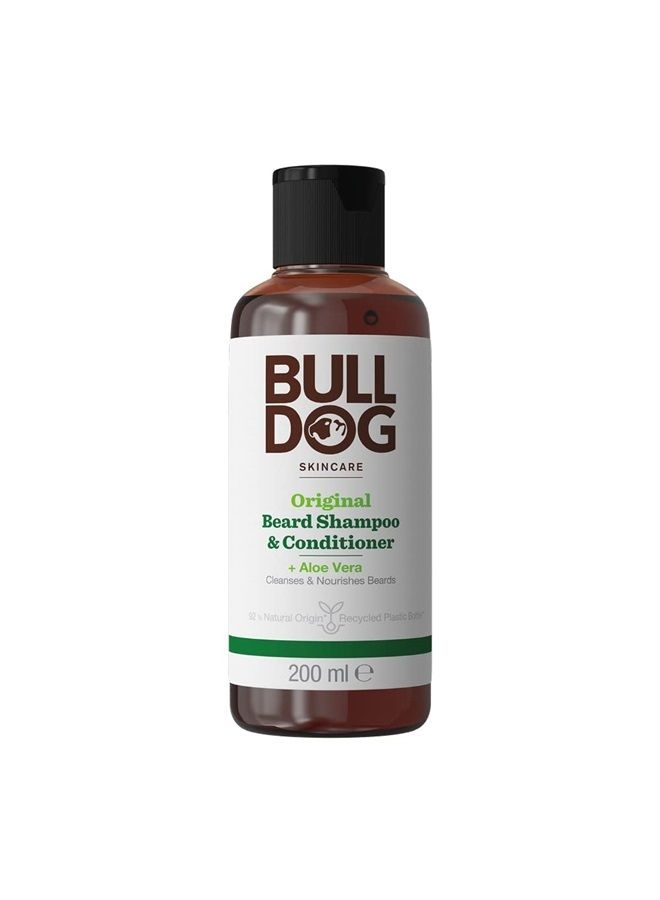 Bulldog Mens Skincare and Grooming Original 2-in-1 Beard Shampoo and Conditioner, 200ml, 1-Pack - Image 1