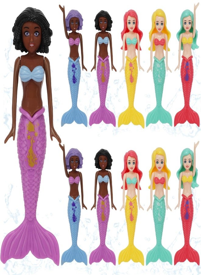 HEYTIMI 10 Pack Dive Mermaids Underwater Diving Pool Toys Mermaids Bath Toys Sinking Toys Swimming Pool Games for Toddlers Kids Girls Ages 3-12 (Black & White) - Image 1