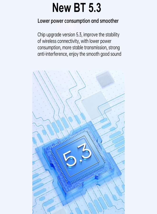 فاينبلو سماعة رأس لاسلكية Fineblue F520 للأعمال بتقنية بلوتوث 5.3، سماعة أذن قابلة للسحب، سماعة رياضية بدون استخدام اليدين، سماعة أذن ستيريو بمشبك تلسكوبي مع ميكروفون - Image 2