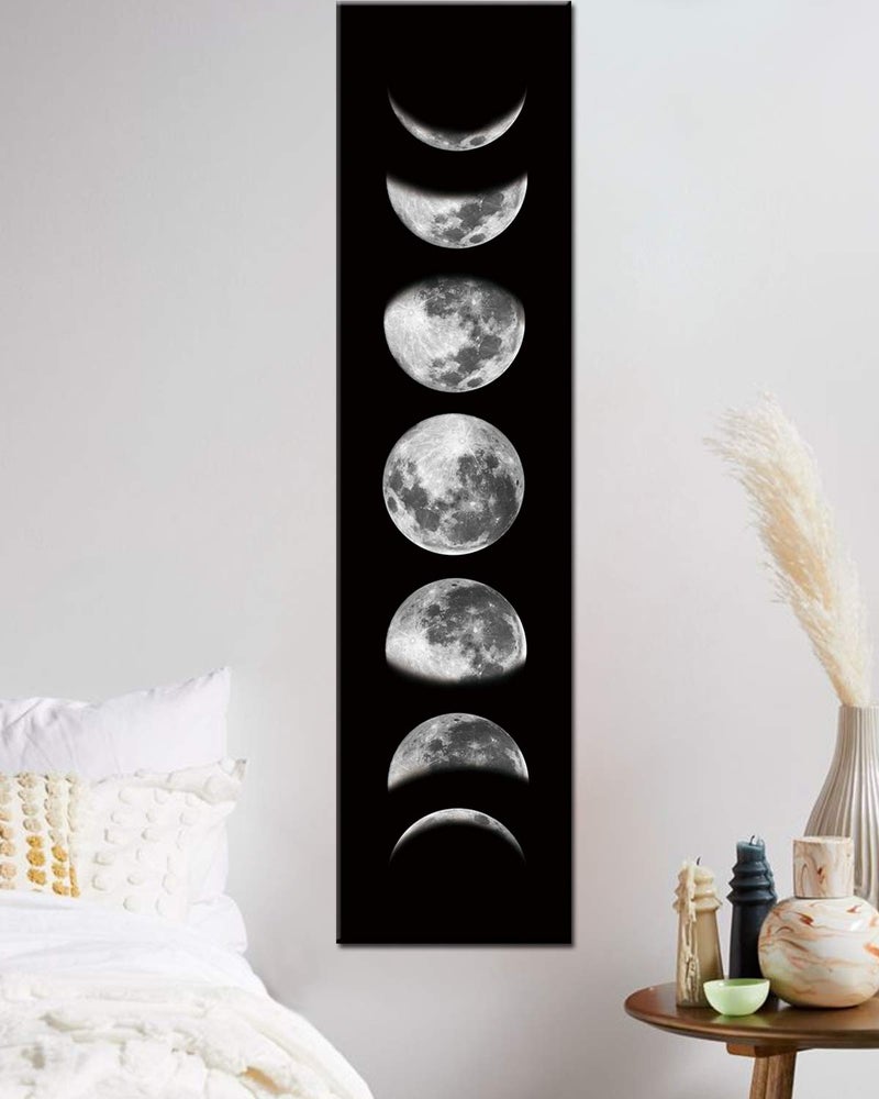 Ohhvvow Moon Phase Wall Art Painting, 47L x 11.8W Black and White Modern Abstract Canvas Wall Art Painting for Living Room Bedroom Decor, Contemporary Artwork for Home Office, Unframed - Image 5