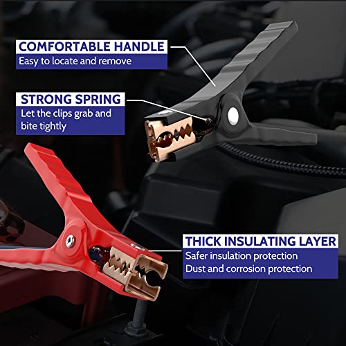 EXTRESPO Heavy Duty Jumper Cables - 4 Gauge 20 Feet 600Amp Automotive Booster Cables for Car Battery, for Car, SUV and Trucks, Jumper Cables Kit with Carry Bag, Gloves, Brushes (4 Gauge 20 FT)… - Image 2
