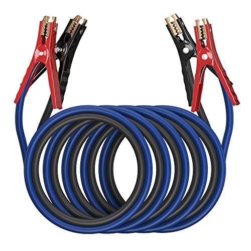 EXTRESPO Heavy Duty Jumper Cables - 4 Gauge 20 Feet 600Amp Automotive Booster Cables for Car Battery, for Car, SUV and Trucks, Jumper Cables Kit with Carry Bag, Gloves, Brushes (4 Gauge 20 FT)… - Image 1