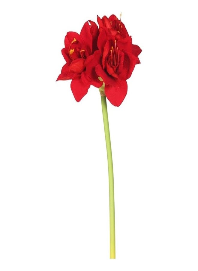 Vickerman 28" Artificial Single Red Velvet Amaryllis Stem, Set of 3 - Image 4