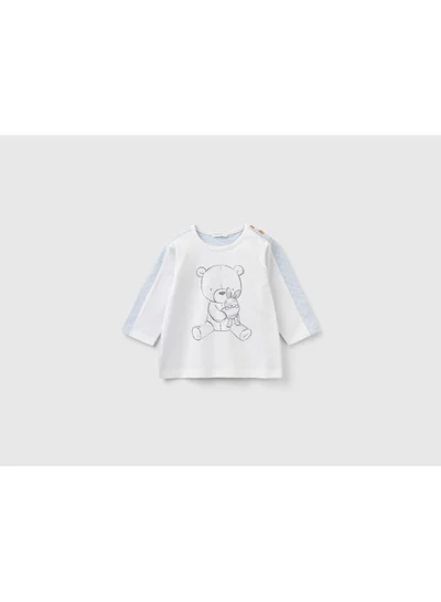 يونايتد كولورز أوف بينتيون Optical T-Shirt With Teddy Bear Print