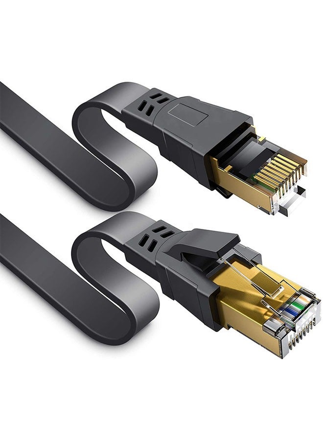 Hanayo Cat8 Ethernet Cable High Speed Internet Network LAN Cable 40Gbps 2000Mhz SFTP Patch Cord with Gold Plated RJ45 Connector for Router Modem Switch Gaming(Black,20m)  - Image 2