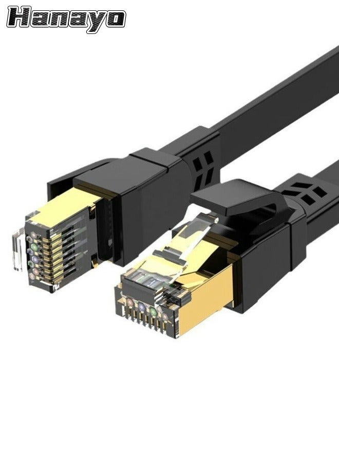 Hanayo Cat8 Ethernet Cable High Speed Internet Network LAN Cable 40Gbps 2000Mhz SFTP Patch Cord with Gold Plated RJ45 Connector for Router Modem Switch Gaming(Black,20m)  - Image 1