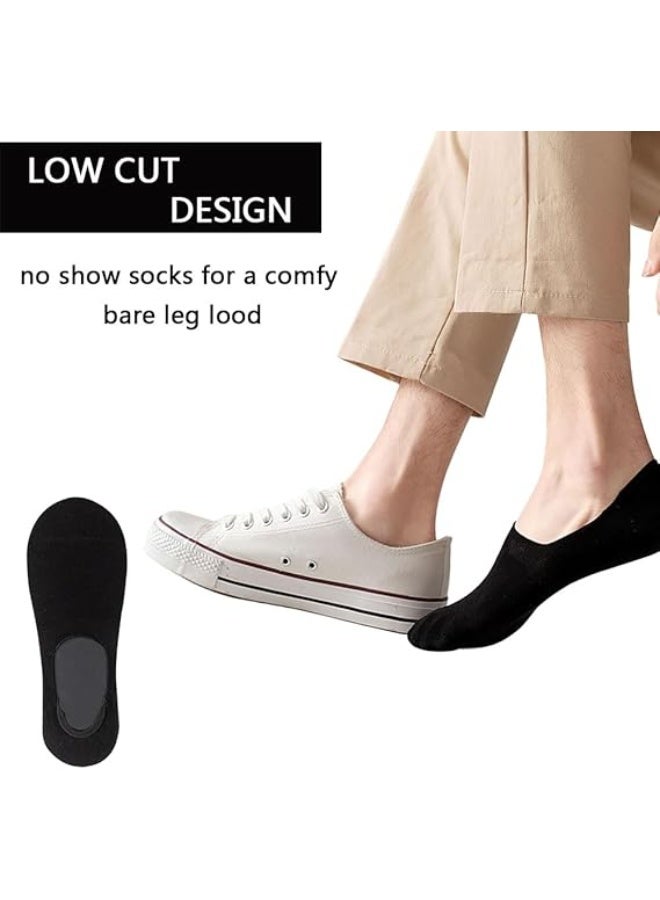 DUNISO 8 Pairs No Show Socks，Men Cotton Low Cut Ankle Short Socks with Non Slip Grip Boat Liners，Comfort Breathable Socks，for Athletic Running Daily Activities，Black & White - Image 3