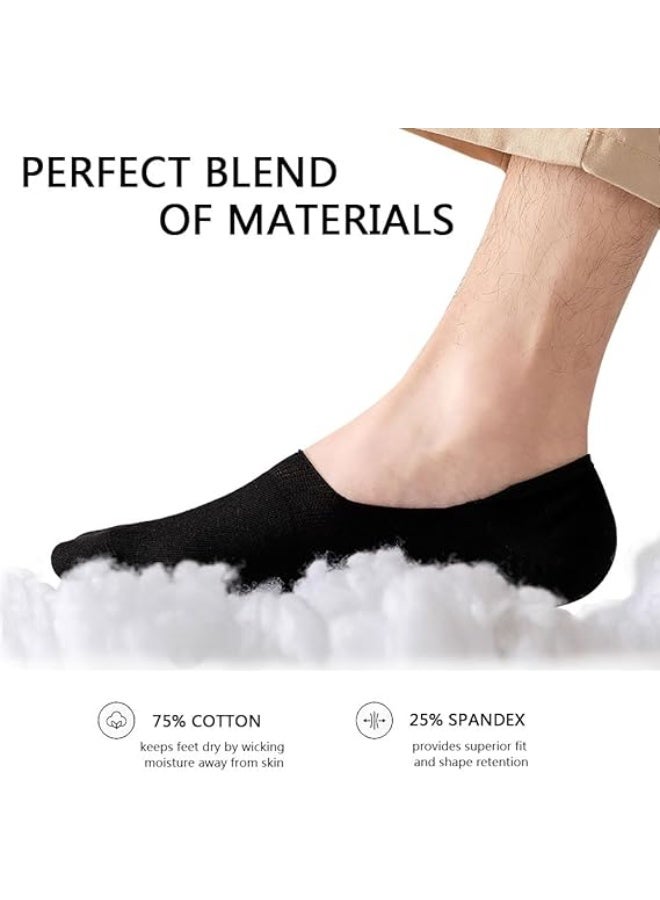 DUNISO 8 Pairs No Show Socks，Men Cotton Low Cut Ankle Short Socks with Non Slip Grip Boat Liners，Comfort Breathable Socks，for Athletic Running Daily Activities，Black & White - Image 2