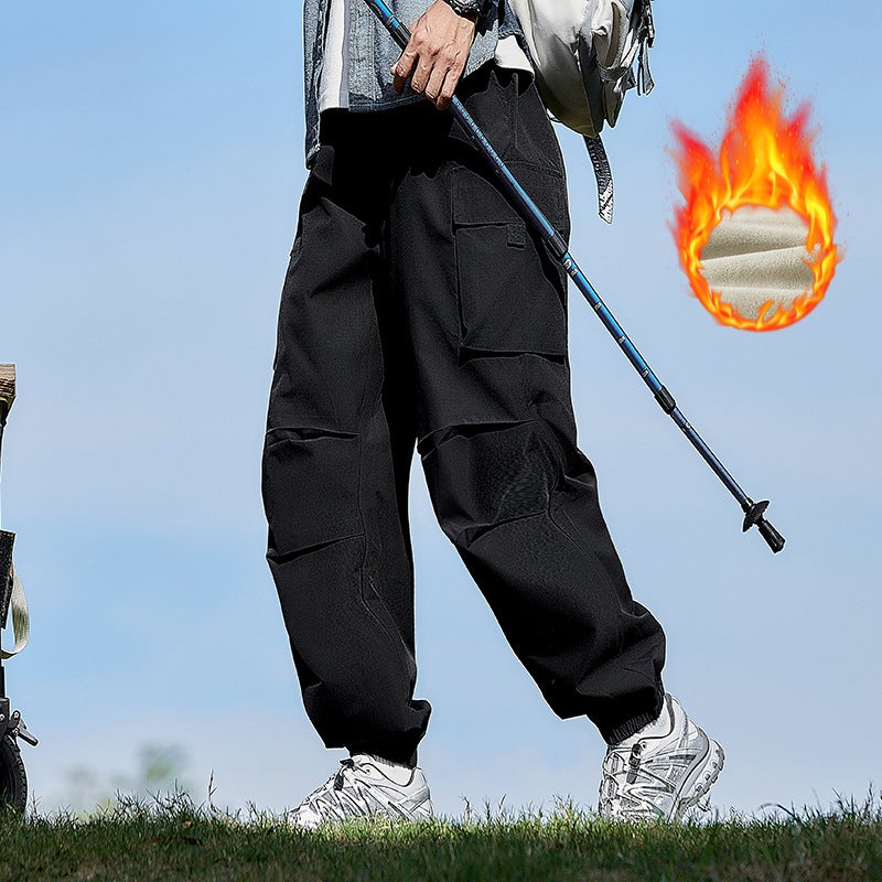 Direct Selling Outdoor Windproof Waterproof Fleece-Lined Assault Pants Men And Women With Mori Loose Casual Overalls - Image 4