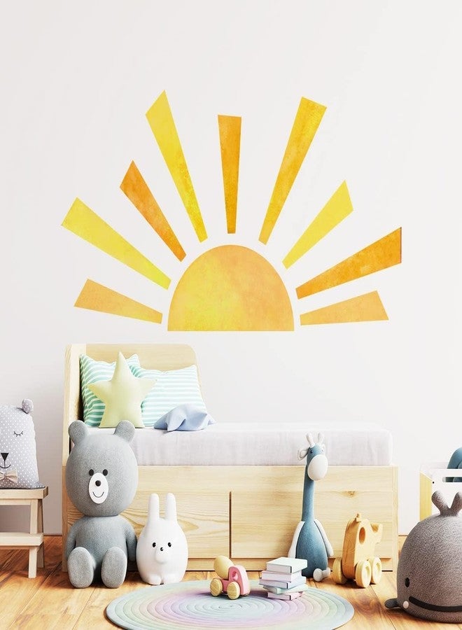 Denylo pro 42 x 23.5 Inch Boho Half Sun Wall Decal - Watercolor Mural, Modern Vinyl Peel and Stick Sticker, Removable for Classroom, Living Room, Bedroom, Playroom Decor - Image 4