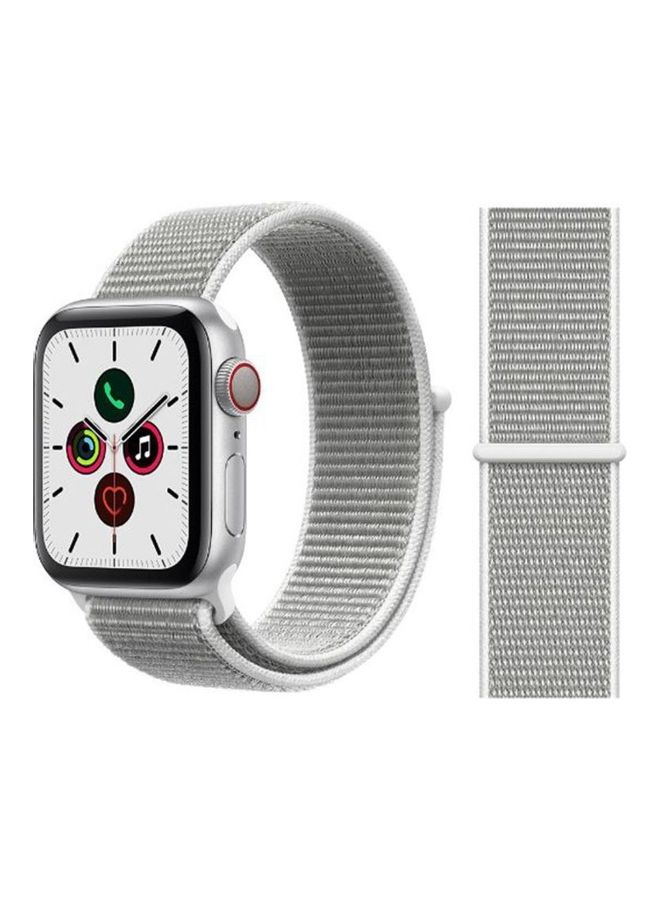 HuHa Replacement Strap Watchband For Apple Watch Series 7 45mm / 6 / SE / 5 / 4 44mm / 3 / 2 / 1 42mm Silver/Grey - Image 1