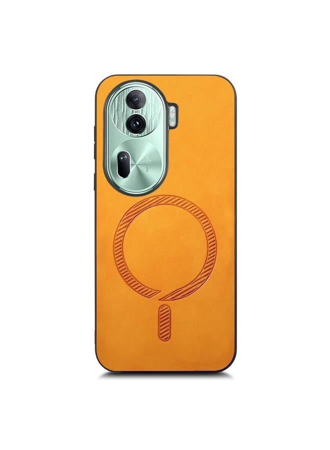 اس-توب جراب لهاتف OPPO Reno11 Pro 5G Global Retro Magsafe المغناطيسي PU غطاء خلفي للهاتف - Image 3