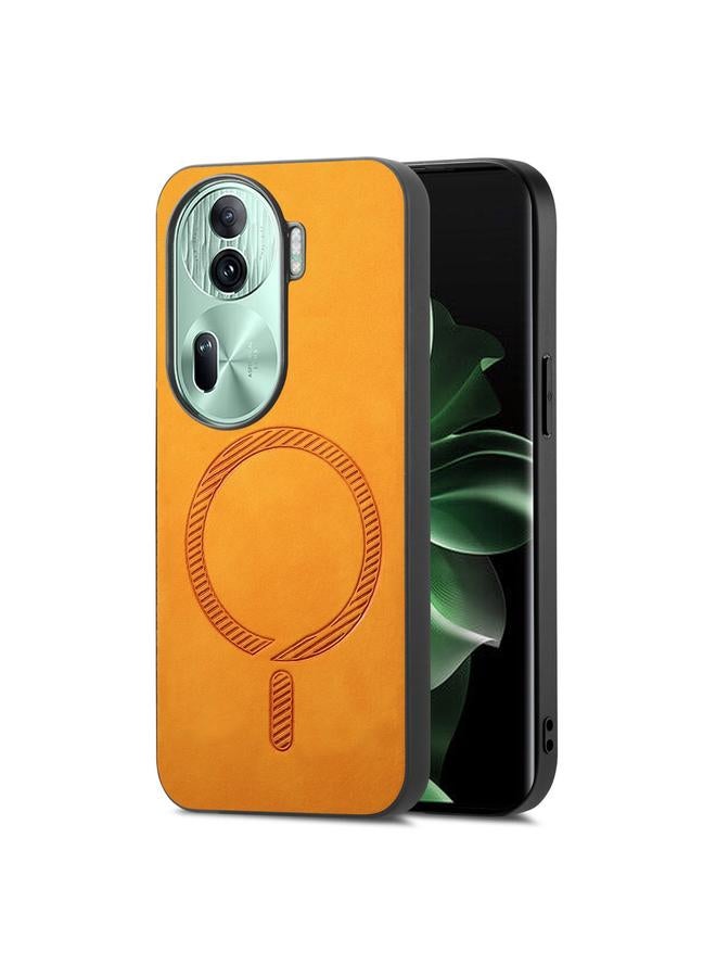 اس-توب جراب لهاتف OPPO Reno11 Pro 5G Global Retro Magsafe المغناطيسي PU غطاء خلفي للهاتف - Image 1