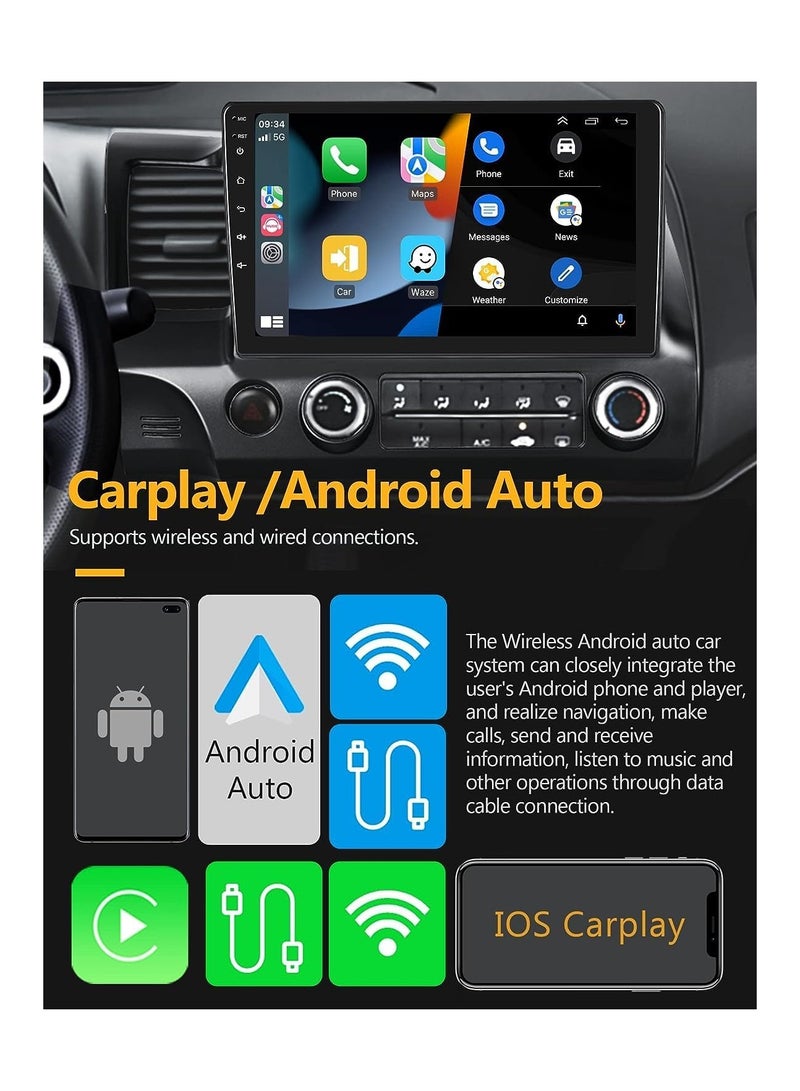 Android Screen For Honda Civic 2006 To 2011 2GB RAM 32GB Memory Support Apple Carplay Android Auto Full HD Touch Screen 10 Inch built In Bluetooth USB Radio WiFi Play Store Backup Camera included - Image 3