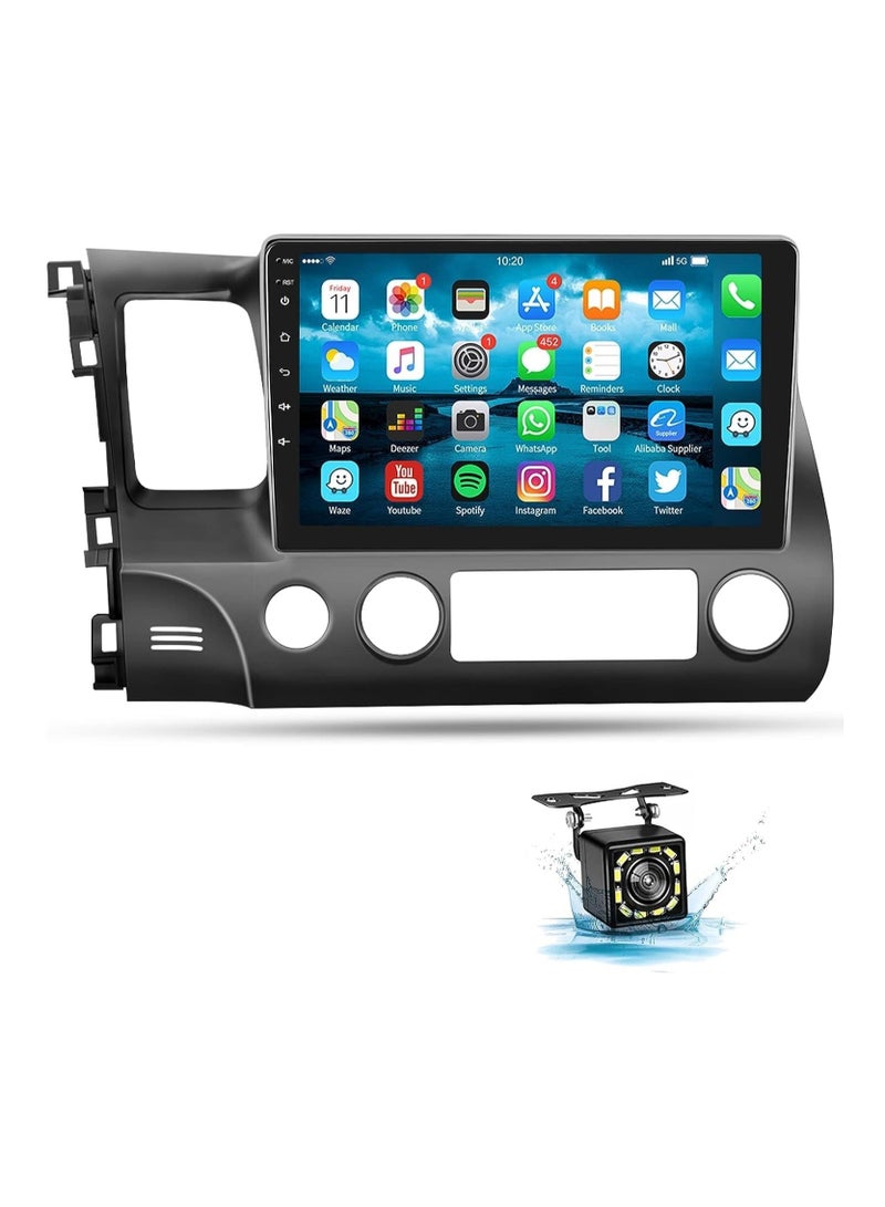 Android Screen For Honda Civic 2006 To 2011 2GB RAM 32GB Memory Support Apple Carplay Android Auto Full HD Touch Screen 10 Inch built In Bluetooth USB Radio WiFi Play Store Backup Camera included - Image 1