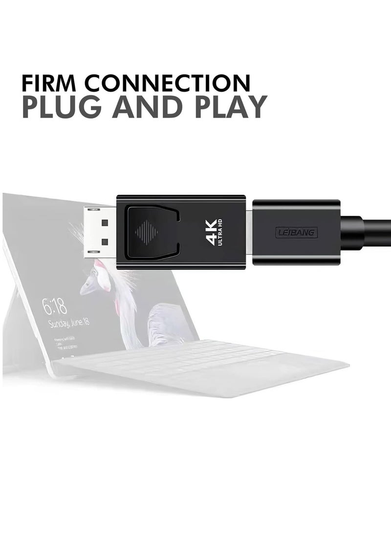 DisplayPort to HDMI Adapter (2-Pack) – 4K DP to HDMI Converter, DisplayPort 1.4V, Nickel-Plated, Compatible with Desktop, Laptop, Projector & HDTV (Black & Silver) - Image 3