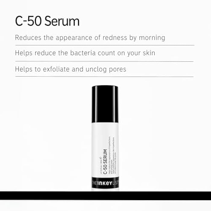 The INKEY List C-50 Serum 30ml, Blemish Night Treatment, Unclogs Pores, Fragrance Free, Suitable For All Oily Skin - Image 2