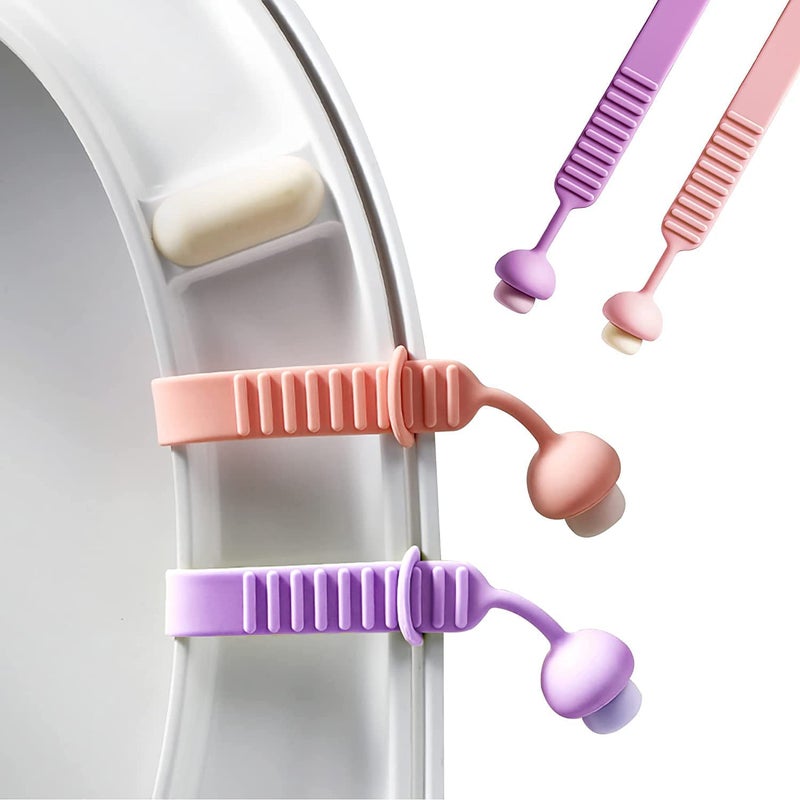 9UP ® 4Pcs Silicone Toilet Seat Cover Lifter | Self-Adhesive Toilet Seat Holder For Bathroom Accessories | Toilet Seat Cover Sport Lifter Clip (Multicolor) - Image 2