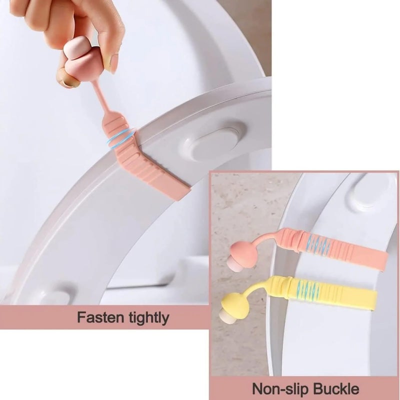 9UP ® 4Pcs Silicone Toilet Seat Cover Lifter | Self-Adhesive Toilet Seat Holder For Bathroom Accessories | Toilet Seat Cover Sport Lifter Clip (Multicolor) - Image 5