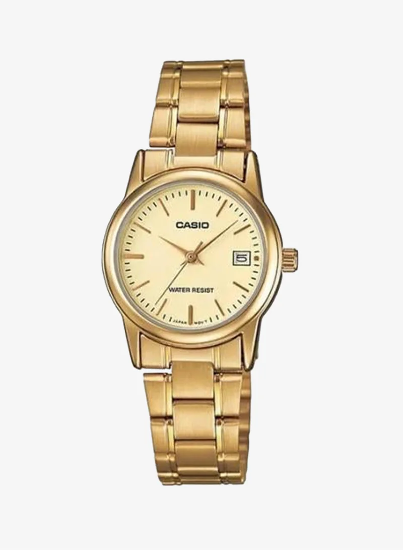 كاسيو Women's Stainless Steel Analog Watch LTP-V002G-9AUDF - 26 mm