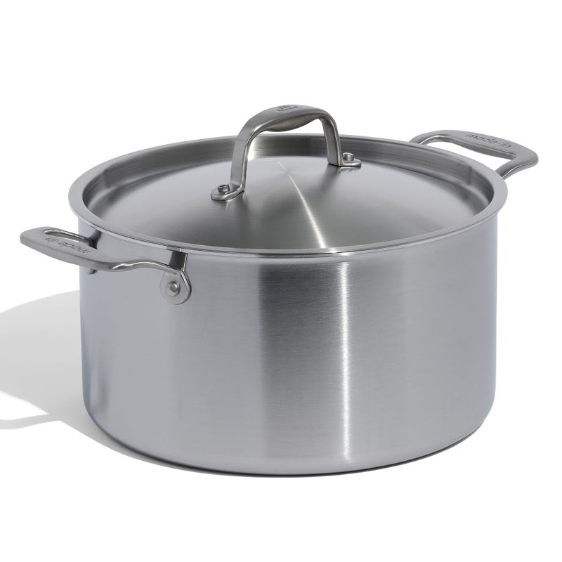 Madein Made In Cookware - 8 Quart Stainless Steel Stock Pot With Lid - 5 Ply Stainless Clad - Professional Cookware - Crafted in Italy - Induction Compatible  - Image 1