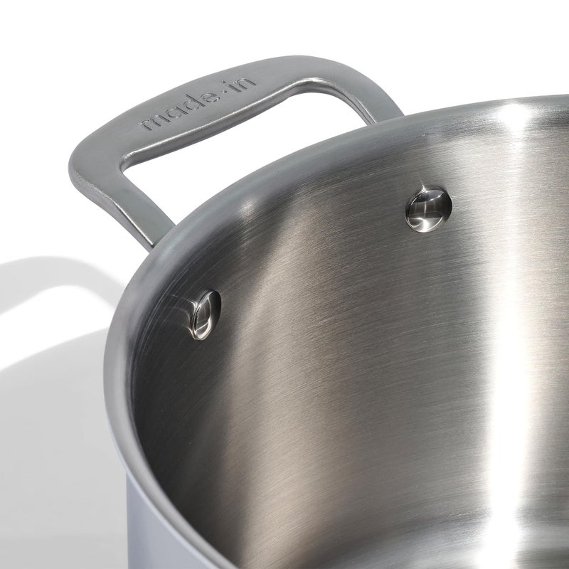 Madein Made In Cookware - 8 Quart Stainless Steel Stock Pot With Lid - 5 Ply Stainless Clad - Professional Cookware - Crafted in Italy - Induction Compatible  - Image 2