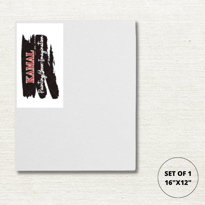 Kamal Combo of Filbert White Brown and Dagger Paint Brush Set of 6 for Oil, Nail, Artist Acrylic Painting with Cotton Canvas Board 16 X 12 Inch - Image 3