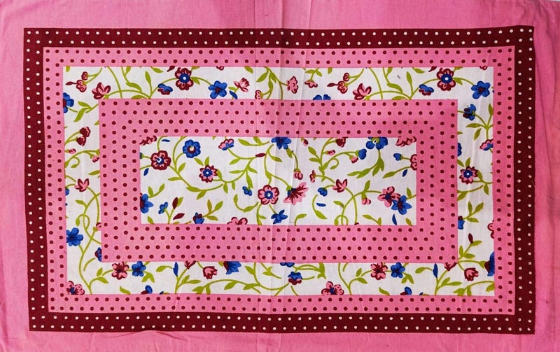 ART WORLD King Size Double Bed Sheet with Pillow Covers Pure Cotton Rajasthani Jaipuri Traditional Printed Bedcover (Pink, King) - Image 2