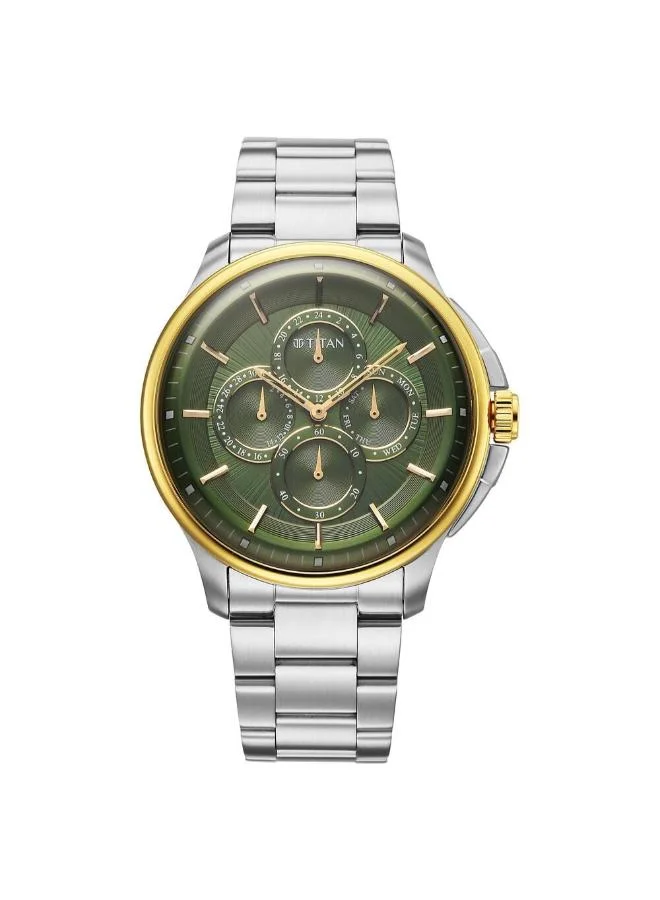 تيتان Men's Stainless Steel Analog Watch 90217BM02 - 42 mm
