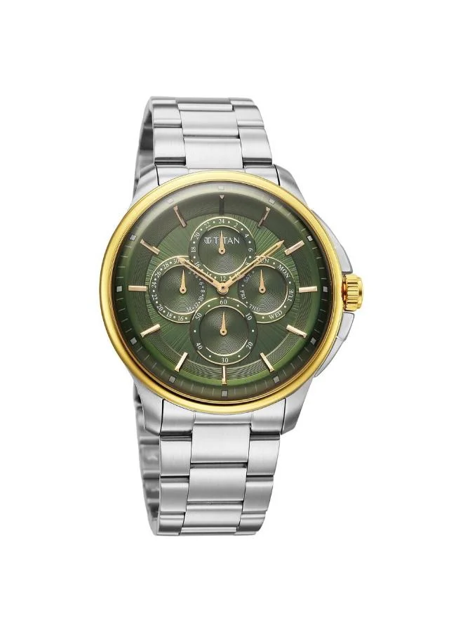 تيتان Men's Stainless Steel Analog Watch 90217BM02 - 42 mm
