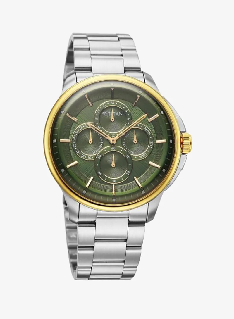 تيتان Men's Stainless Steel Analog Watch 90217BM02 - 42 mm