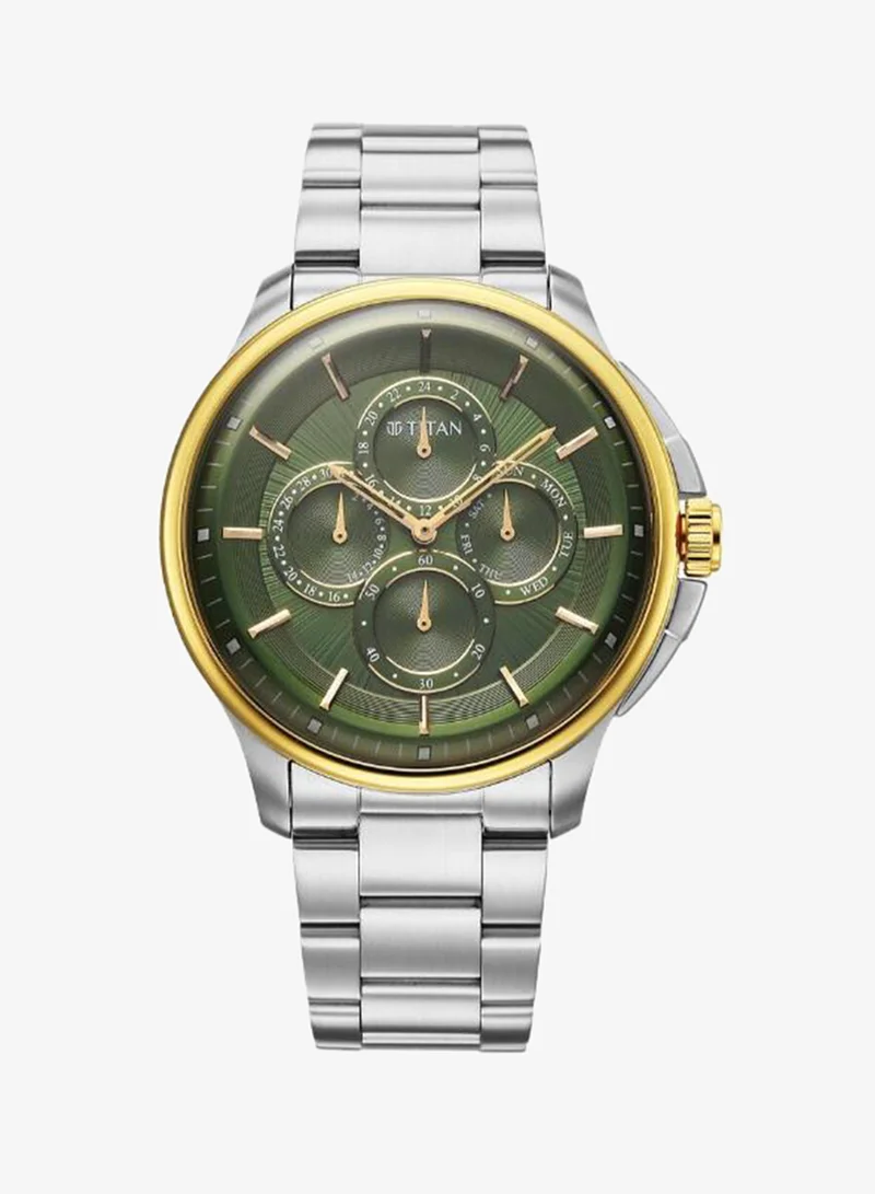 تيتان Men's Stainless Steel Analog Watch 90217BM02 - 42 mm