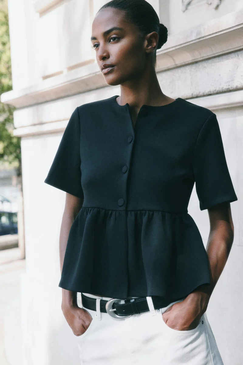H&M Scuba peplum top