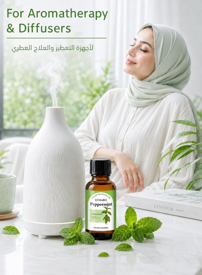 ETHARO Peppermint Essential Oil 30ml – Naturally Distilled Aromatic Oil with a Fresh, Cooling Mint Aroma for a Clean & Refreshing Ambience - Image 5