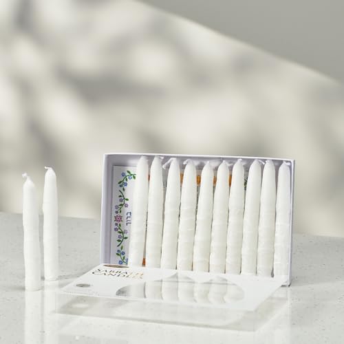 Rite Lite Shabbat Candles - 12 Pieces - Packaged in a Beautiful Box with an Artistic card (White) - Image 2