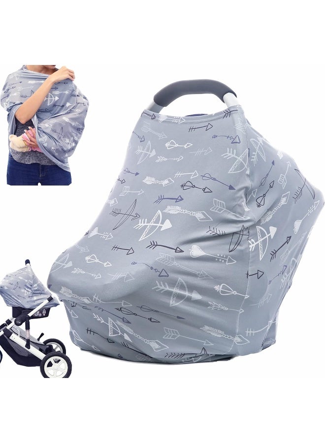Hicoco Breastfeeding Nursing Cover Carseat Canopy - Multi Use Car Seat Covers for Babies, Infant Stroller Cover, Nursing Scarf, Baby Shower Gifts for Boys and Girls - Image 1