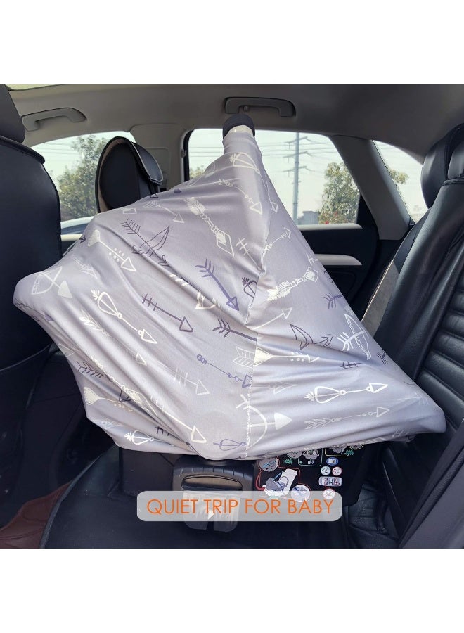 Hicoco Breastfeeding Nursing Cover Carseat Canopy - Multi Use Car Seat Covers for Babies, Infant Stroller Cover, Nursing Scarf, Baby Shower Gifts for Boys and Girls - Image 5