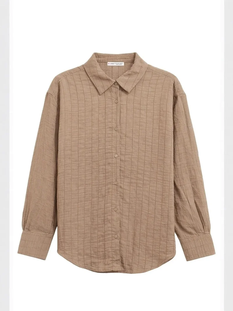 MixRay Mixray Striped Textured Woven Button Shirt