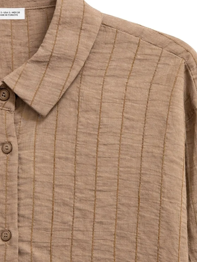 MixRay Mixray Striped Textured Woven Button Shirt