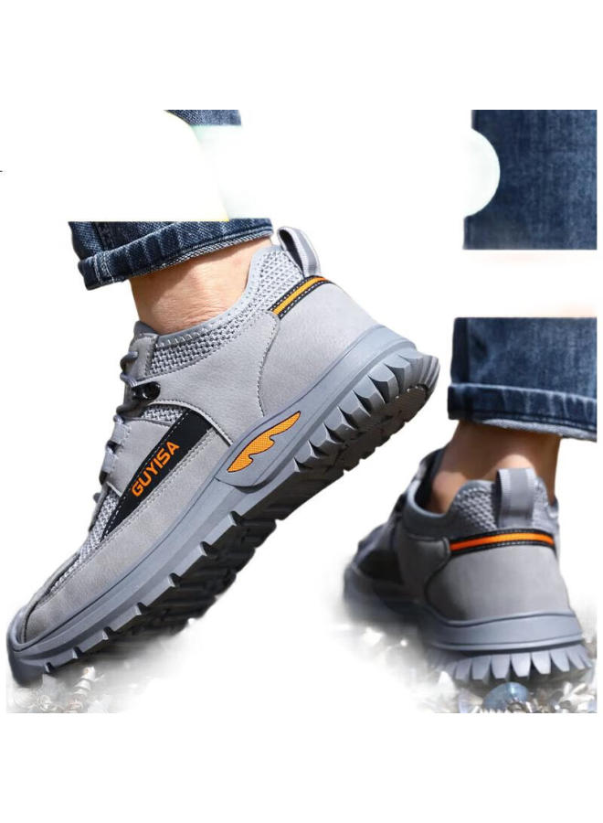 WELDON Shield Men'S Summer Breathable Steel Toe Anti-Odor Anti-Smashing Anti-Stab Wear-Resistant Work Safety Shoes 0255T 39 - Image 1