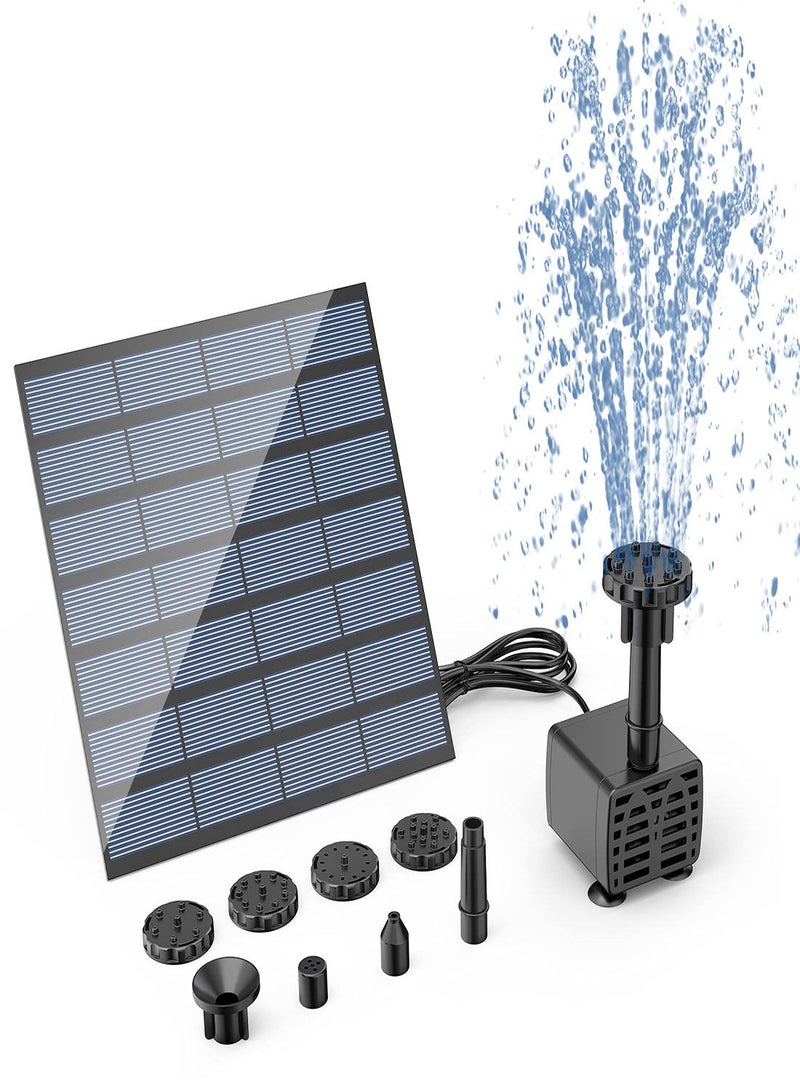 SYOSI Solar Water Pump Kit, Solar Fountain Pump for Bird Bath with 6 Nozzles, Solar Floating Water Fountain Pump for Bird Bath, Fish Tank, Pond, Garden Outdoor, Solar Water Fountain with Panel - Image 1