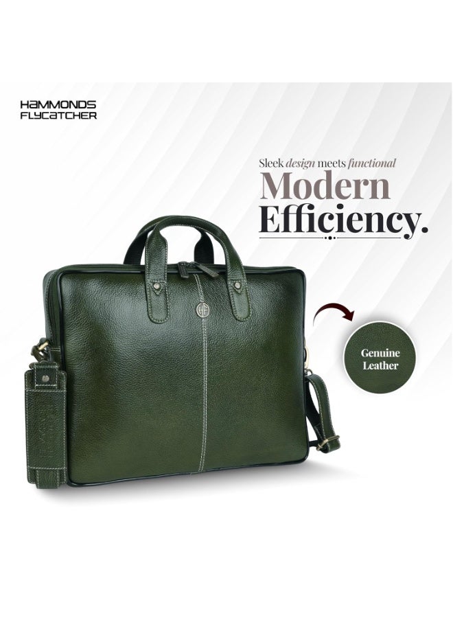 HAMMONDS FLYCATCHER Leather Office Bag for Men - 15.6 Inch Laptop Bag for Men, Professional Leather Bag for Men - Adjustable Straps and Multiple Compartments - Image 2