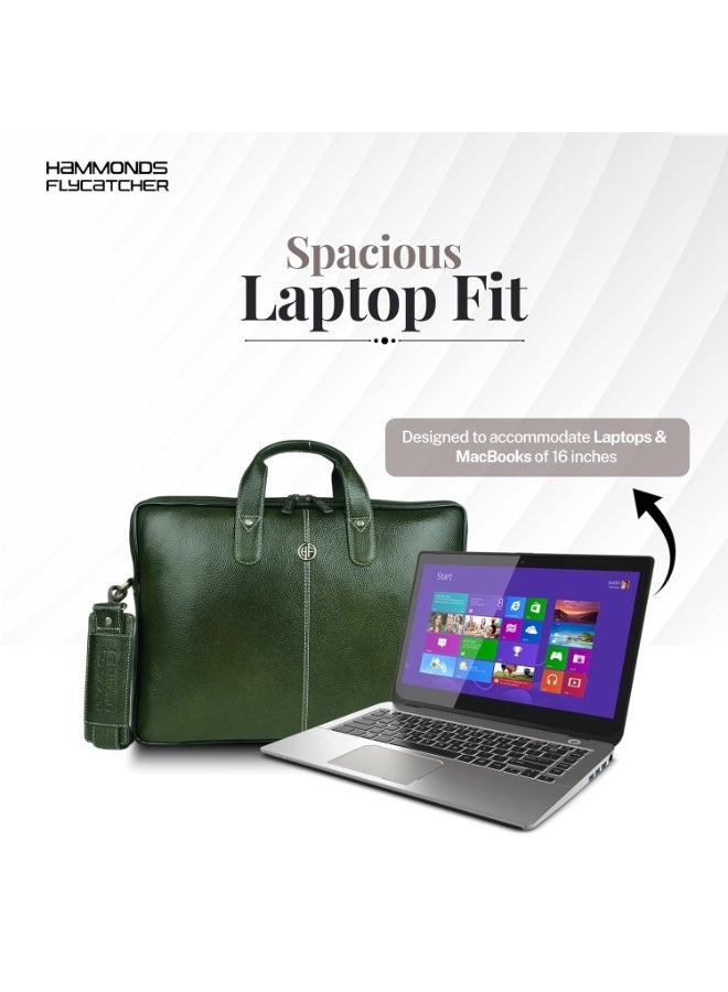HAMMONDS FLYCATCHER Leather Office Bag for Men - 15.6 Inch Laptop Bag for Men, Professional Leather Bag for Men - Adjustable Straps and Multiple Compartments - Image 5